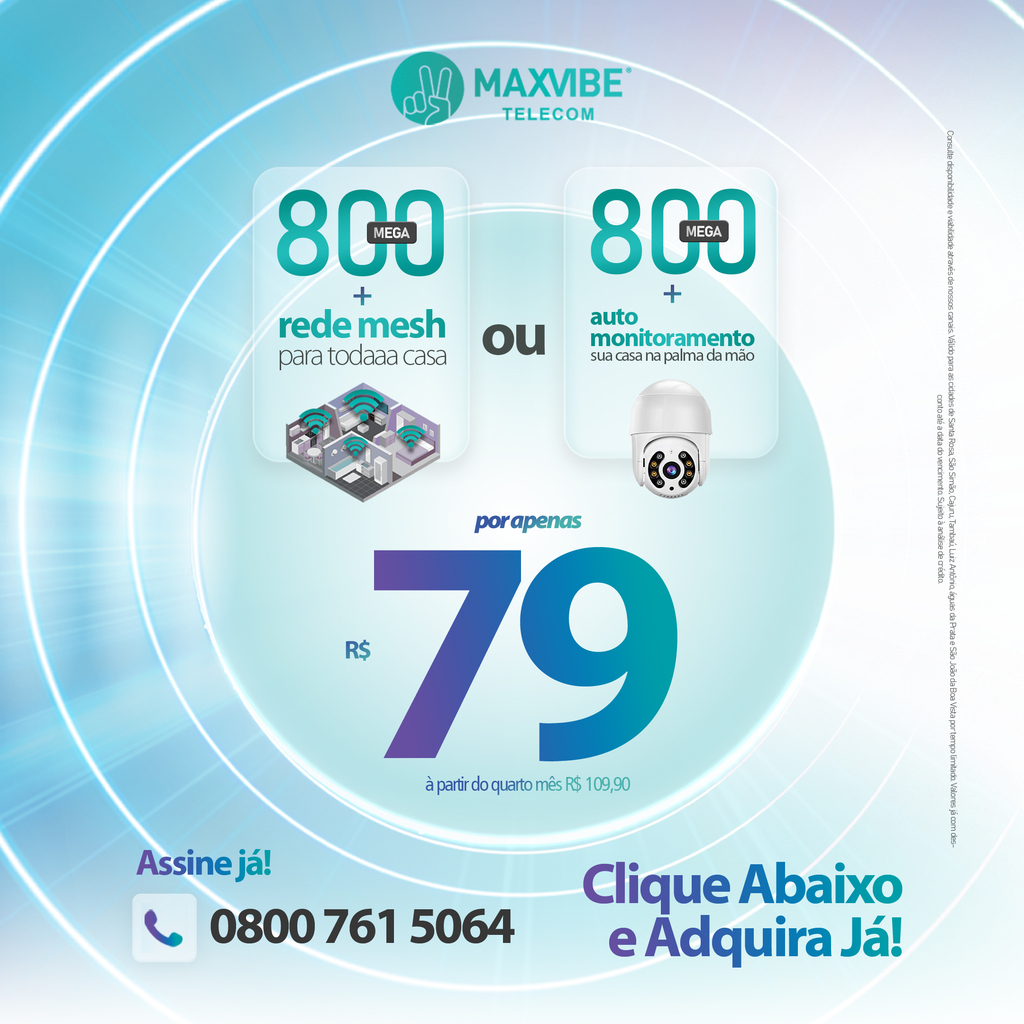 MaxVibe Telecom - Internet Ultra Rápida, TV ao Vivo, Streaming e Telefonia Fixa pra Todo o Brasil. Cidades de Santa Rosa de Viterbo, São Simão, Tambaú, Luiz Antônio, Cajuru, São João da Boa Vista e Águas da Prata, wi-fi